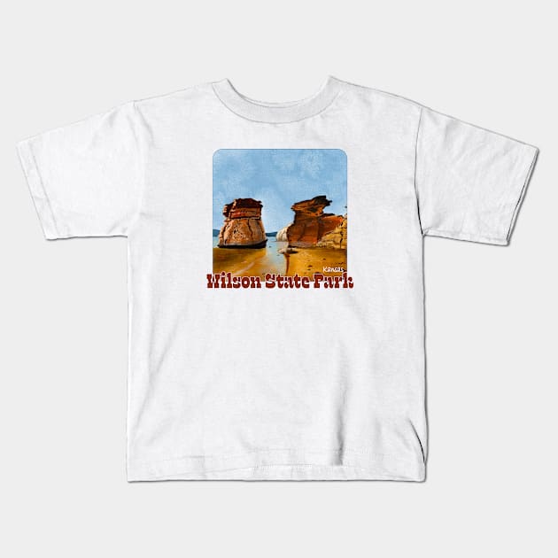 Wilson State Park, Kansas Kids T-Shirt by MMcBuck